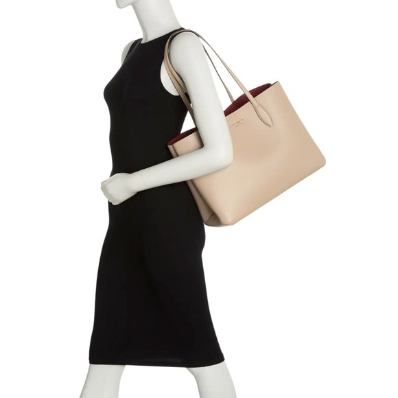 New Kate Spade All Day Large Tote Leather Timeless Taupe - Picture 2 of 5